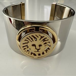 Anne Klein Two-Tone Lion Emblem Bracelet